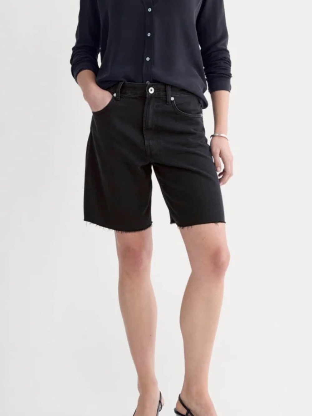 Everlane OG Baggy Jean Shorts Washed Black 29